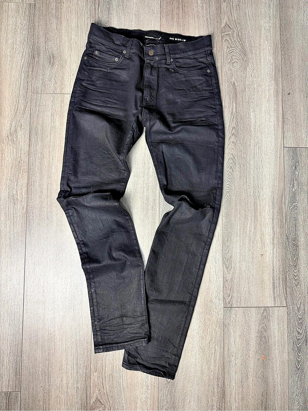 Saint Laurent D02 M/SK-LW Black Waxed Skinny Jeans Skinny Jeans
